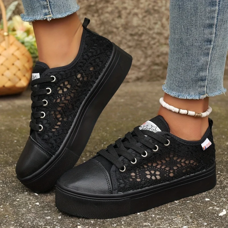 Damen Elegante Spitzensneaker | Atmungsaktiv und Stilvoll