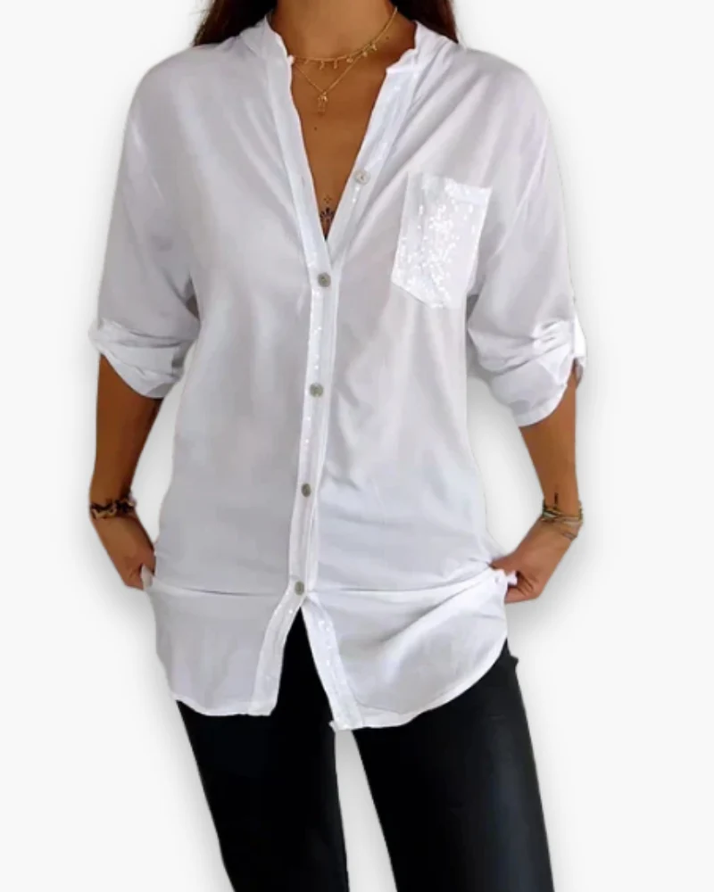 Damen Glitzer Pailletten Top | Festlich Elegant