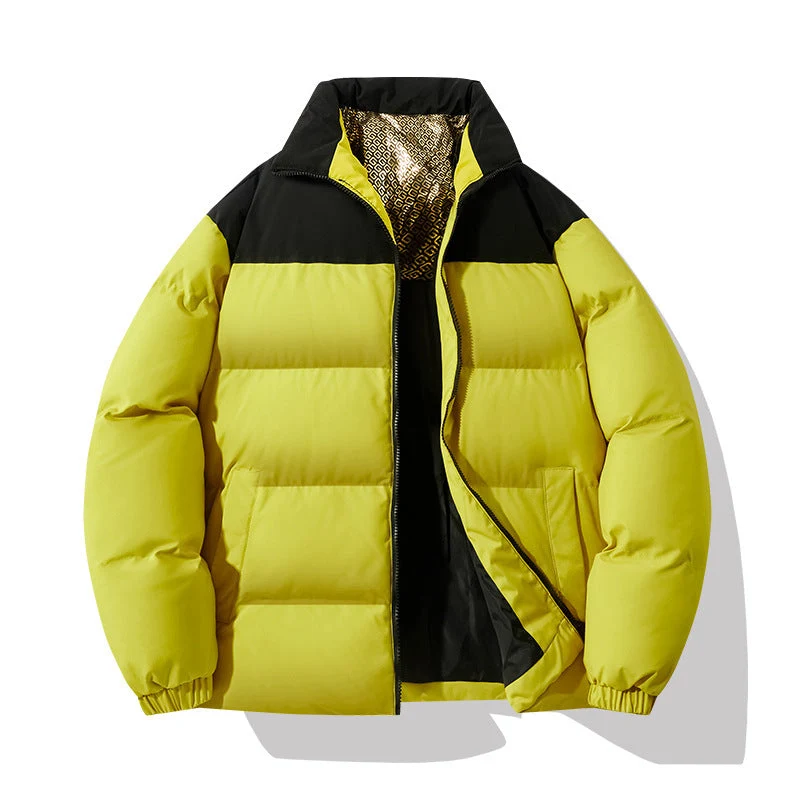 Gefütterte Herren Steppjacke mit hohem Kragen