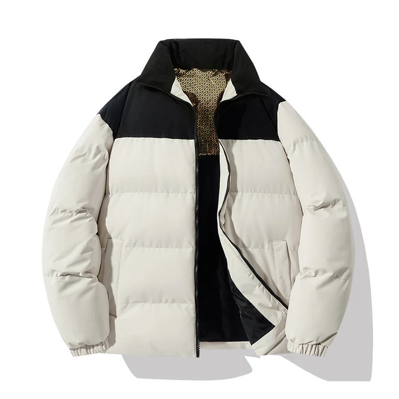 Gefütterte Herren Steppjacke mit hohem Kragen