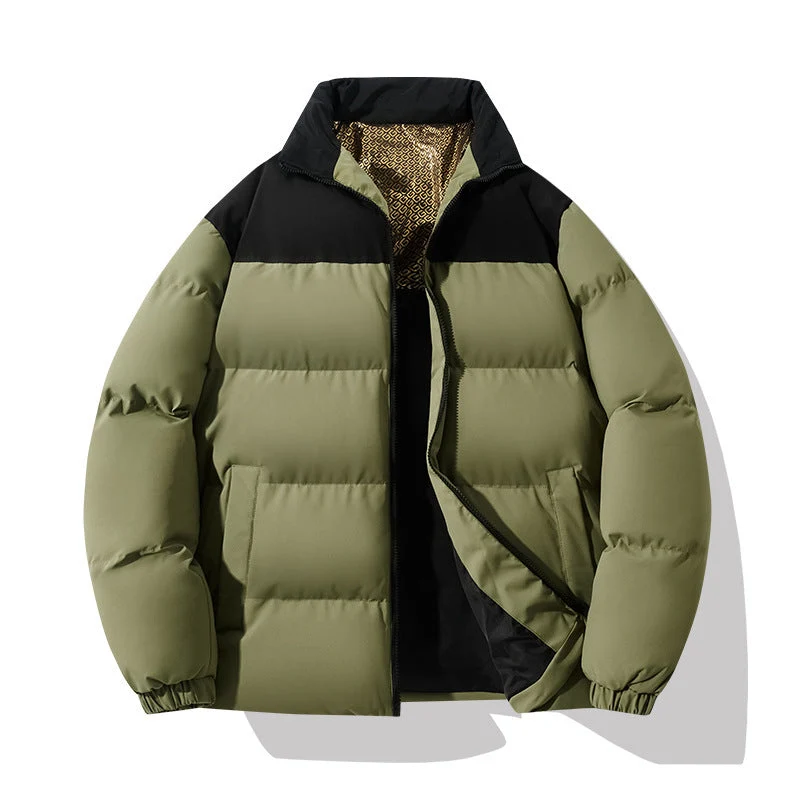 Gefütterte Herren Steppjacke mit hohem Kragen