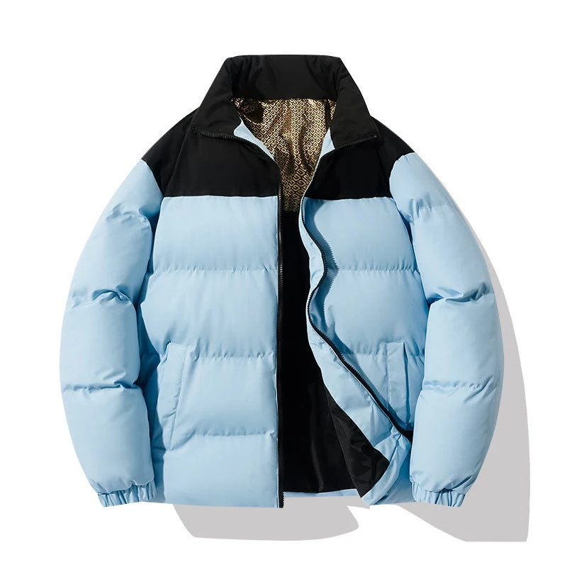 Gefütterte Herren Steppjacke mit hohem Kragen