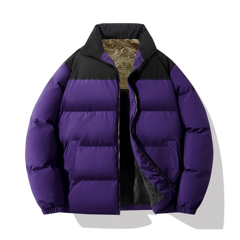 Gefütterte Herren Steppjacke mit hohem Kragen
