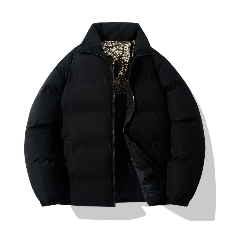 Gefütterte Herren Steppjacke mit hohem Kragen