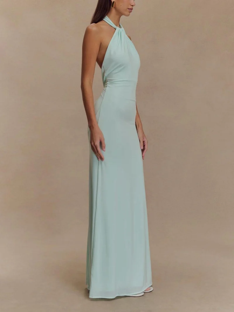 Slinky Neckholder Maxikleid