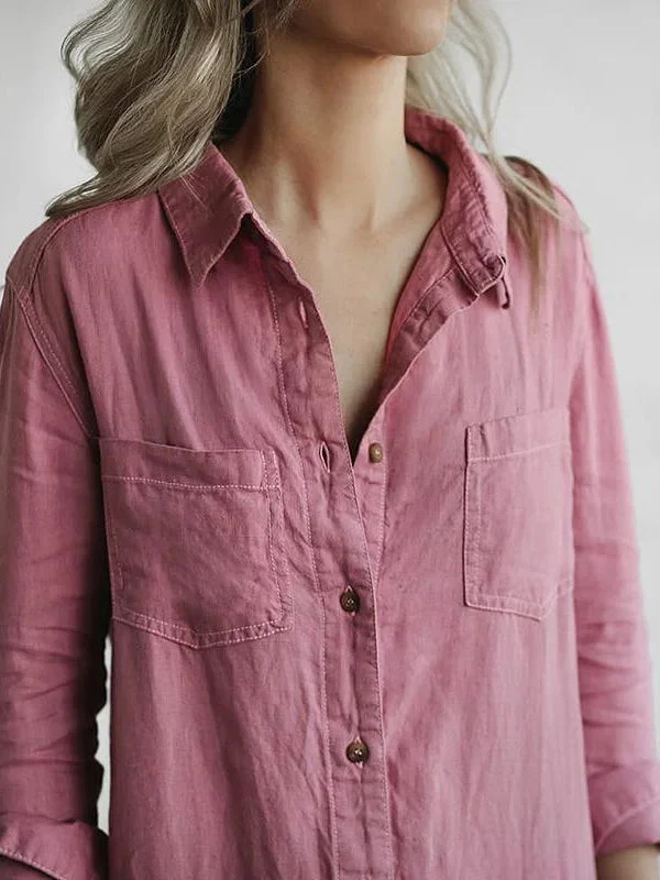 Geknöpfter langärmliger Jumpsuit