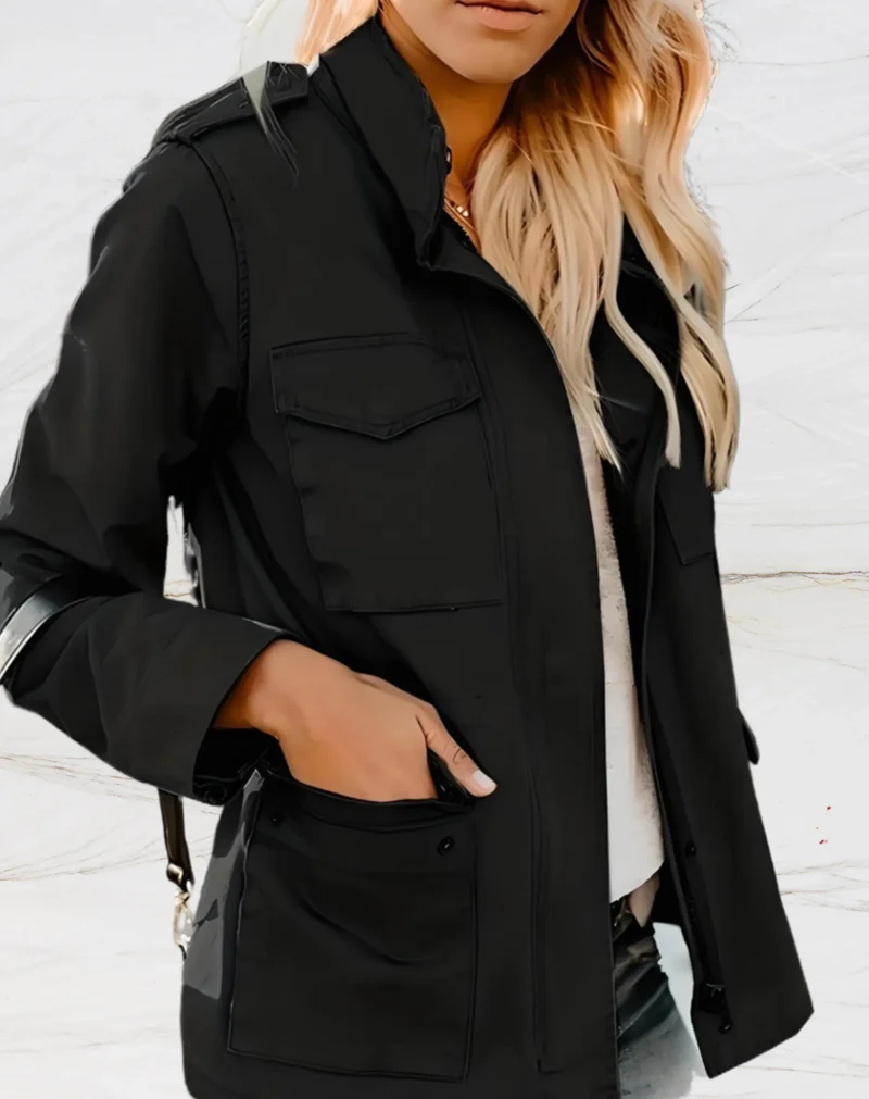Klassische Kragen Knopfleiste Jacke