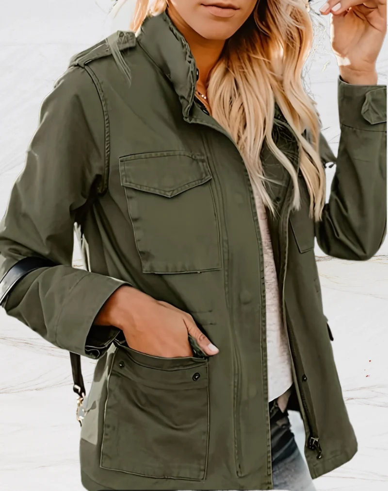 Klassische Kragen Knopfleiste Jacke