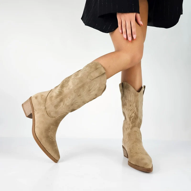 Cowboy Stiefeletten mit Blockabsatz