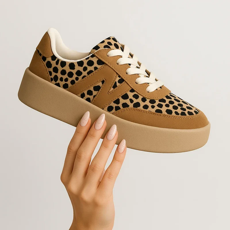 Bequeme Sneaker im Leo Design