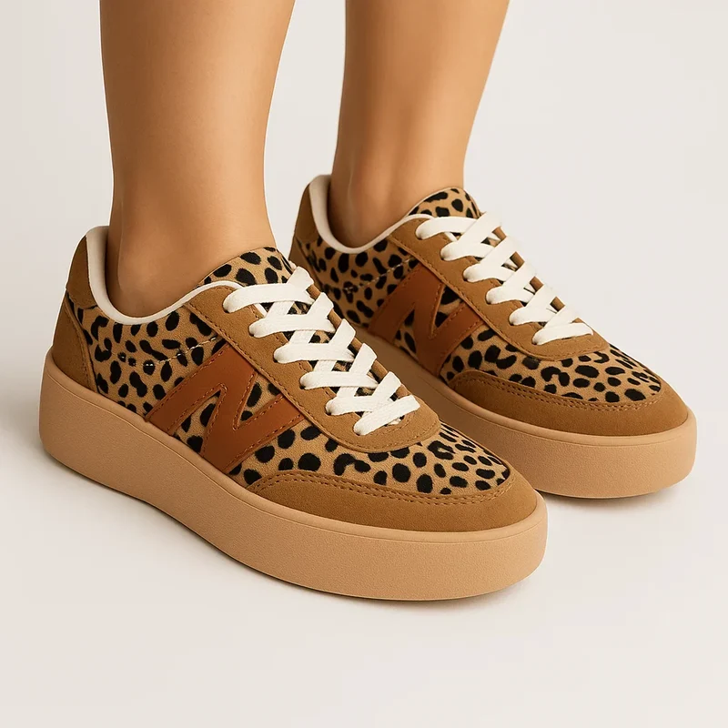 Bequeme Sneaker im Leo Design