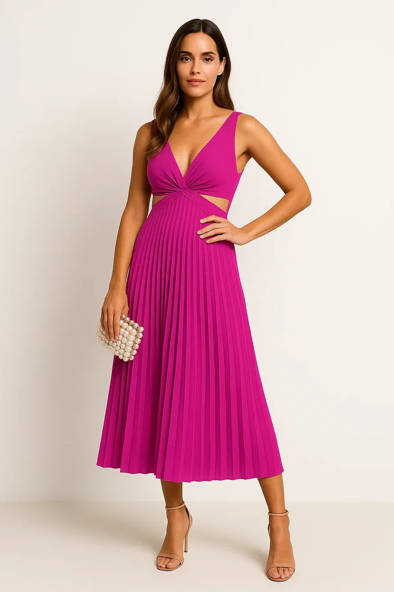 Elegantes plissiertes Abendkleid