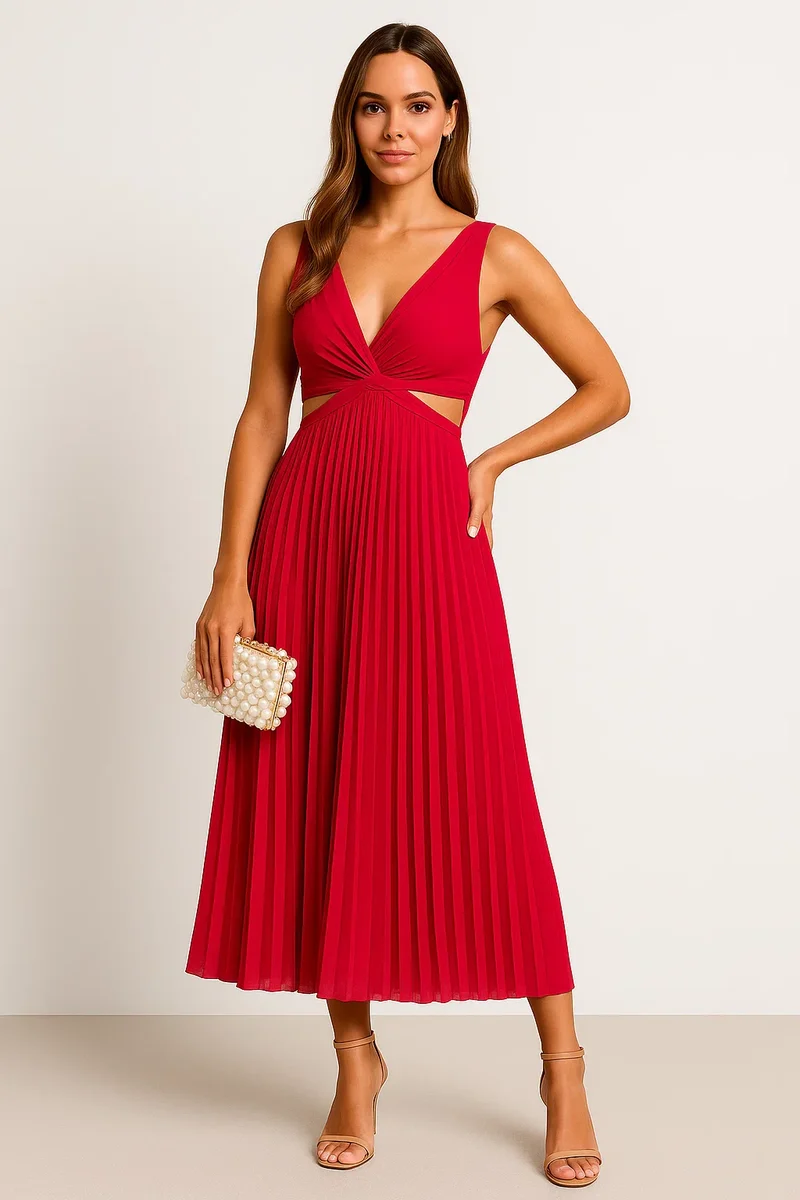 Elegantes plissiertes Abendkleid