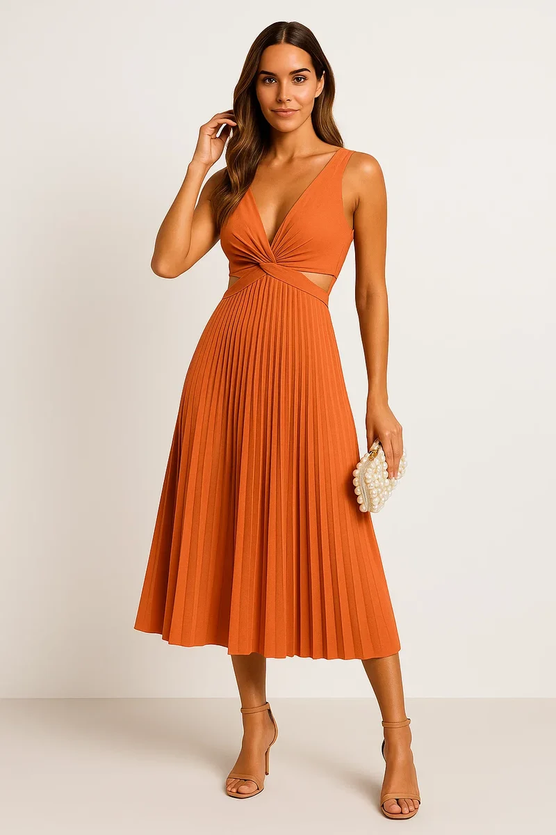 Elegantes plissiertes Abendkleid