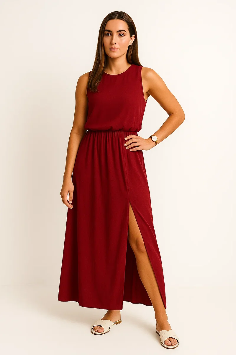 Sommerliches Maxikleid mit Schlitz