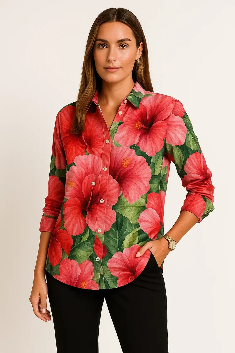 Vintage-Bluse mit floralem Muster