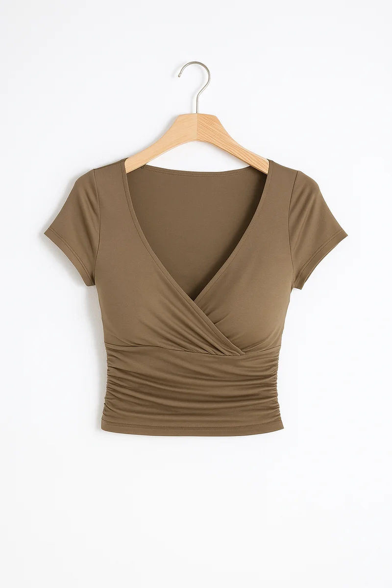 Schickes V-Ausschnitt Crop Top