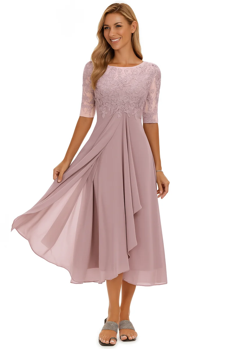 Elegantes Chiffon A-Linien Kleid