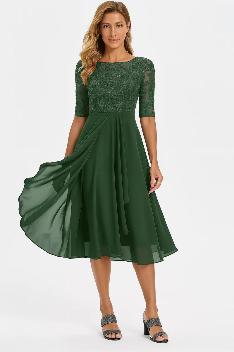 Elegantes Chiffon A-Linien Kleid