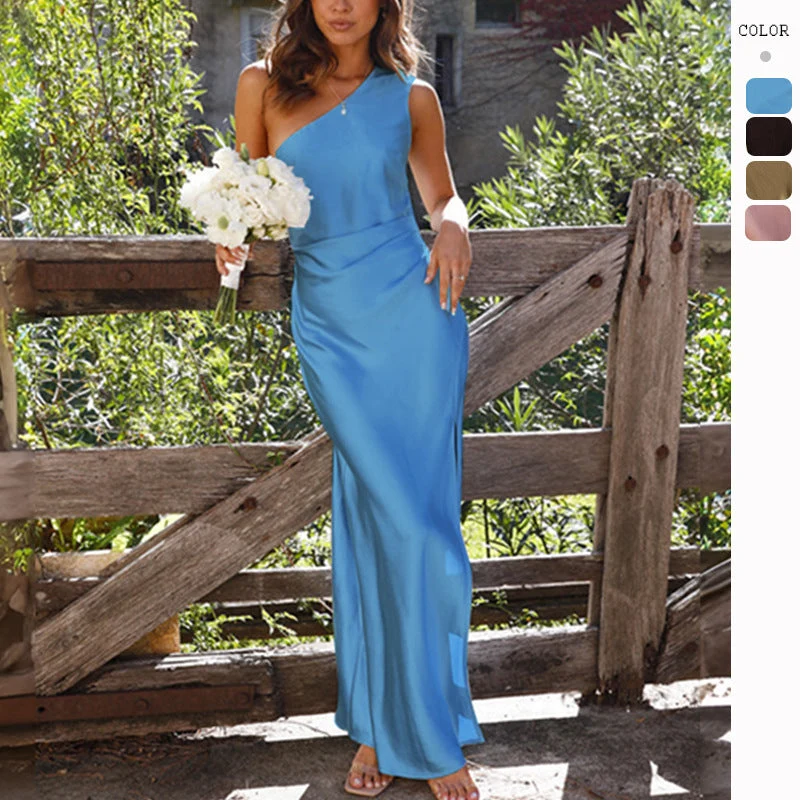 One Shoulder Hochzeitsgastkleid