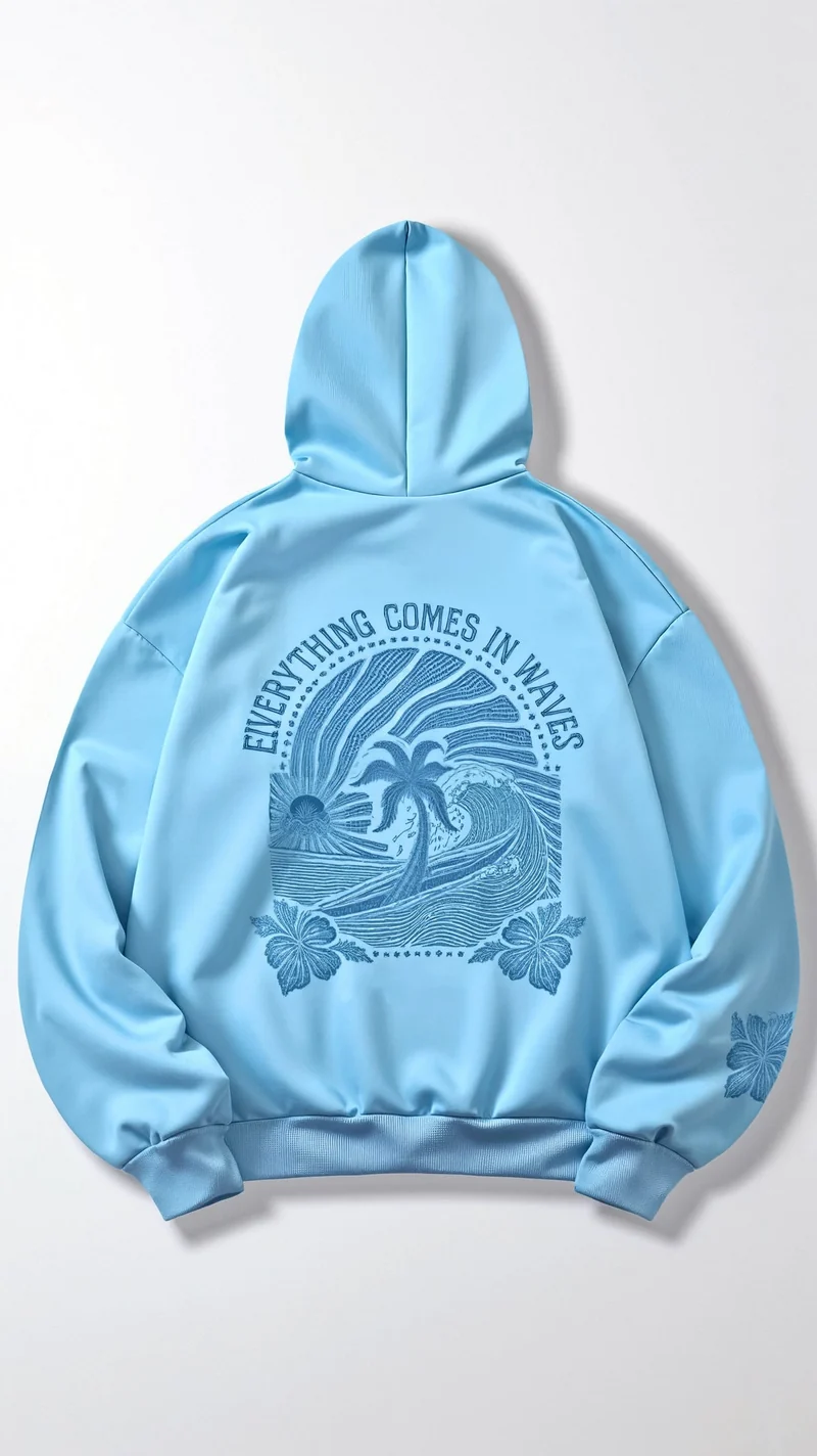 Bequemer bestickter Kapuzenpulli