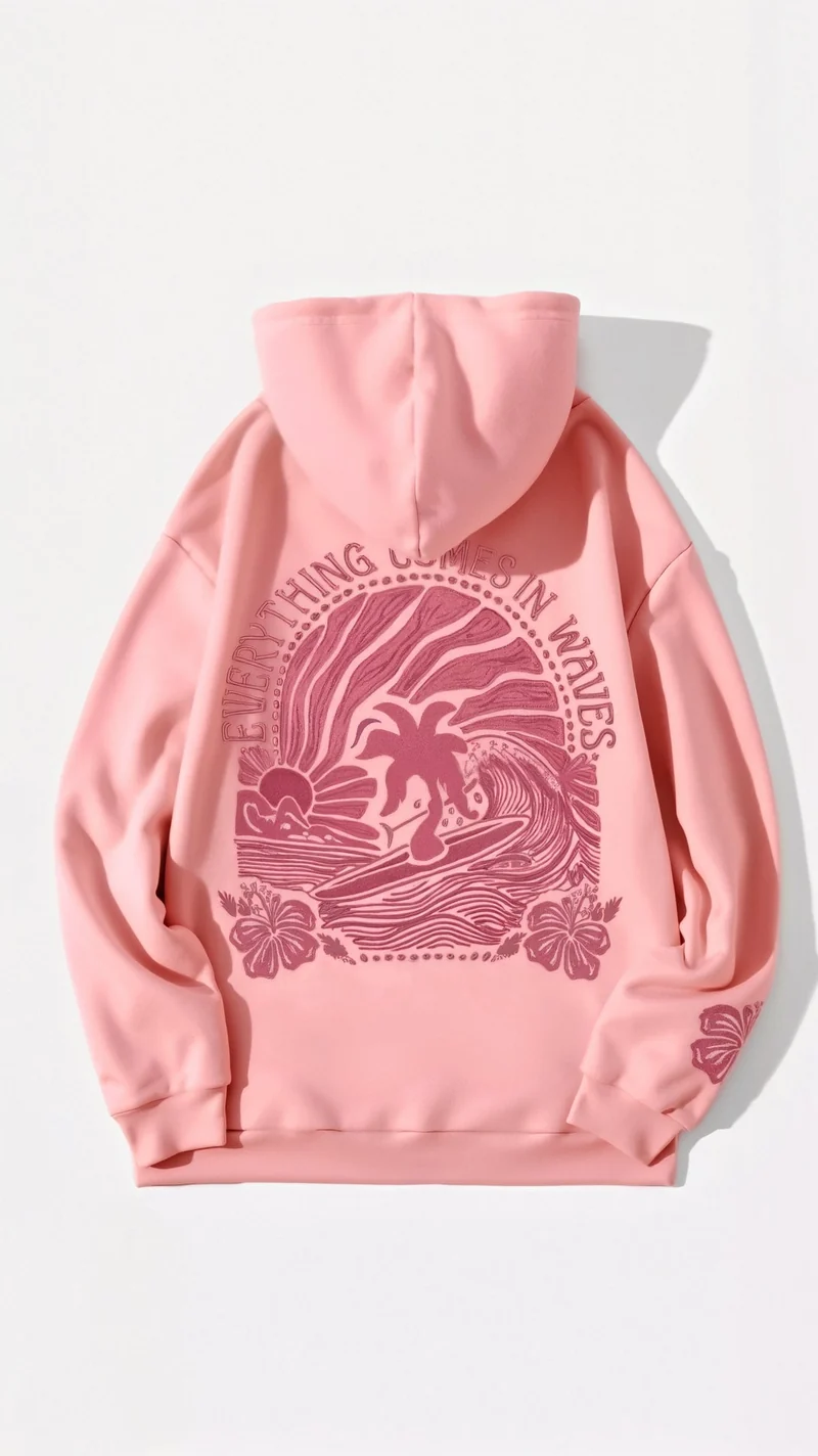 Bequemer bestickter Kapuzenpulli
