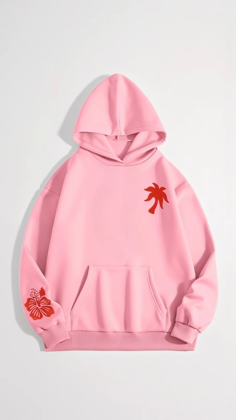 Bequemer bestickter Kapuzenpulli