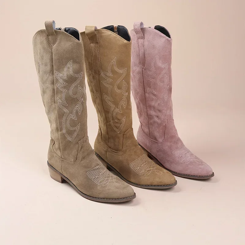 Bestickte Knie Cowboystiefel