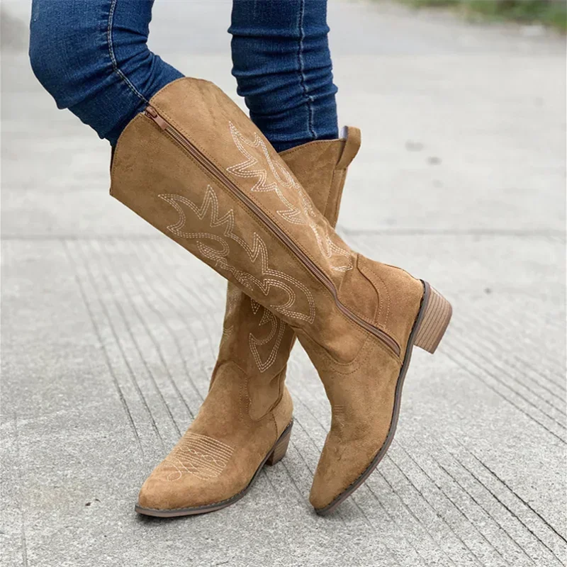 Bestickte Knie Cowboystiefel