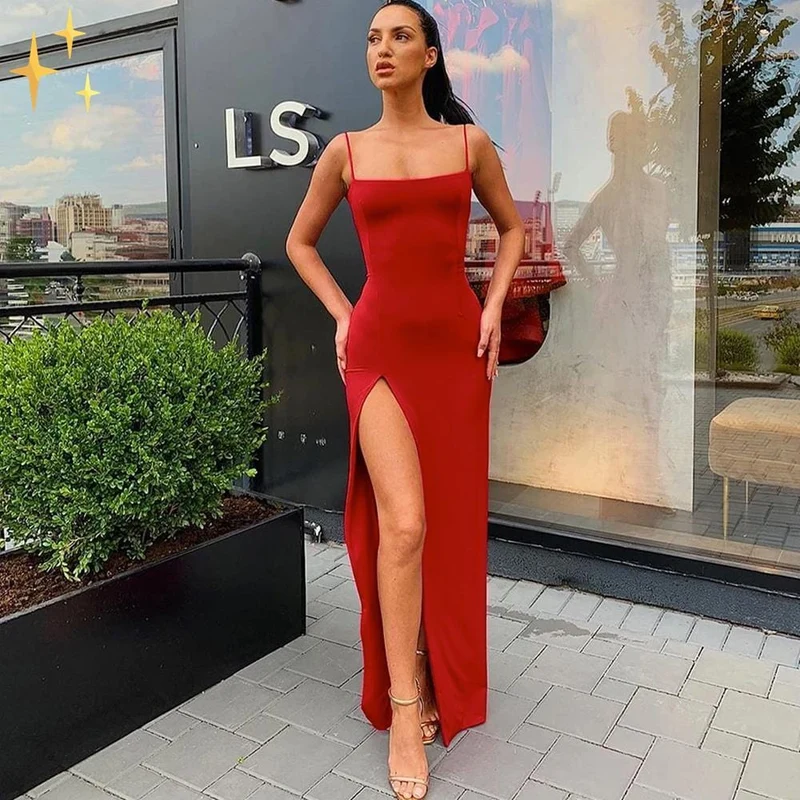 Atemberaubendes Bodycon Schlitzkleid