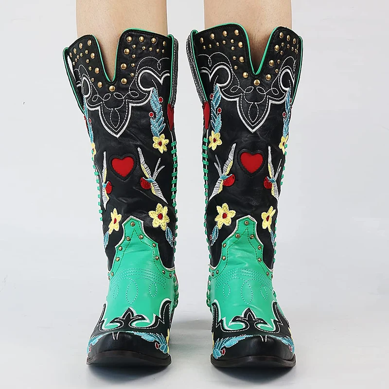 Schlupf Bestickt Cowboystiefel