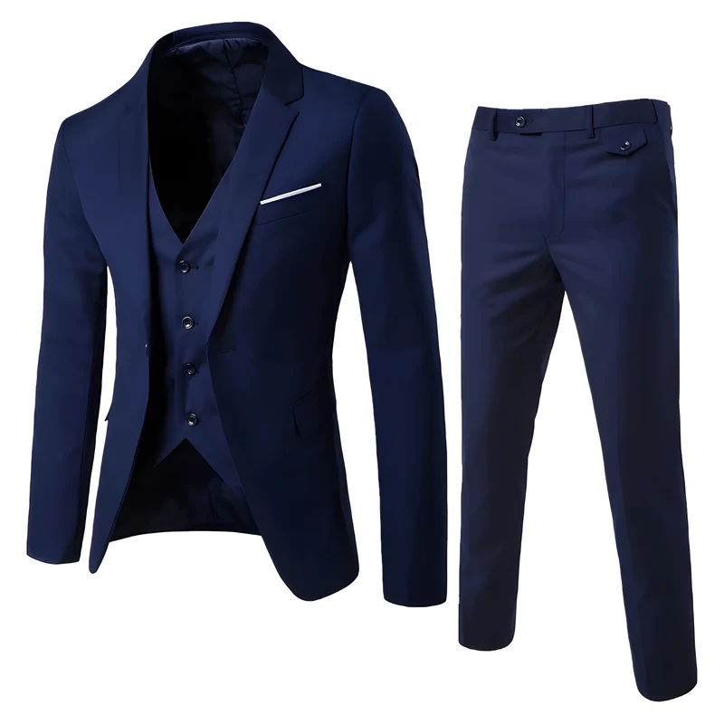 Dreiteiliger Slim Fit Anzug Herren