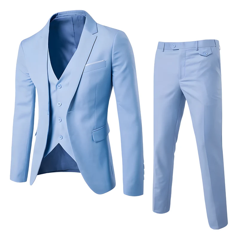 Dreiteiliger Slim Fit Anzug Herren