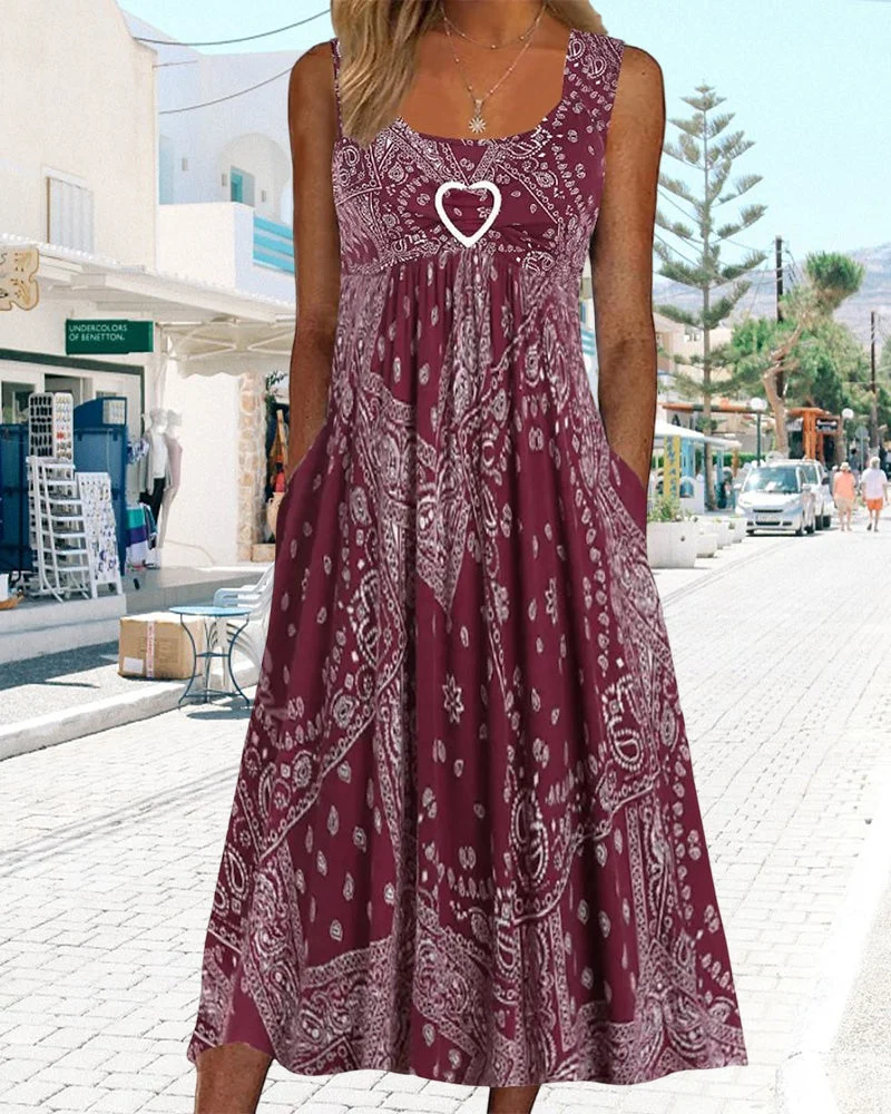 Fließendes ärmelloses Ibiza Kleid