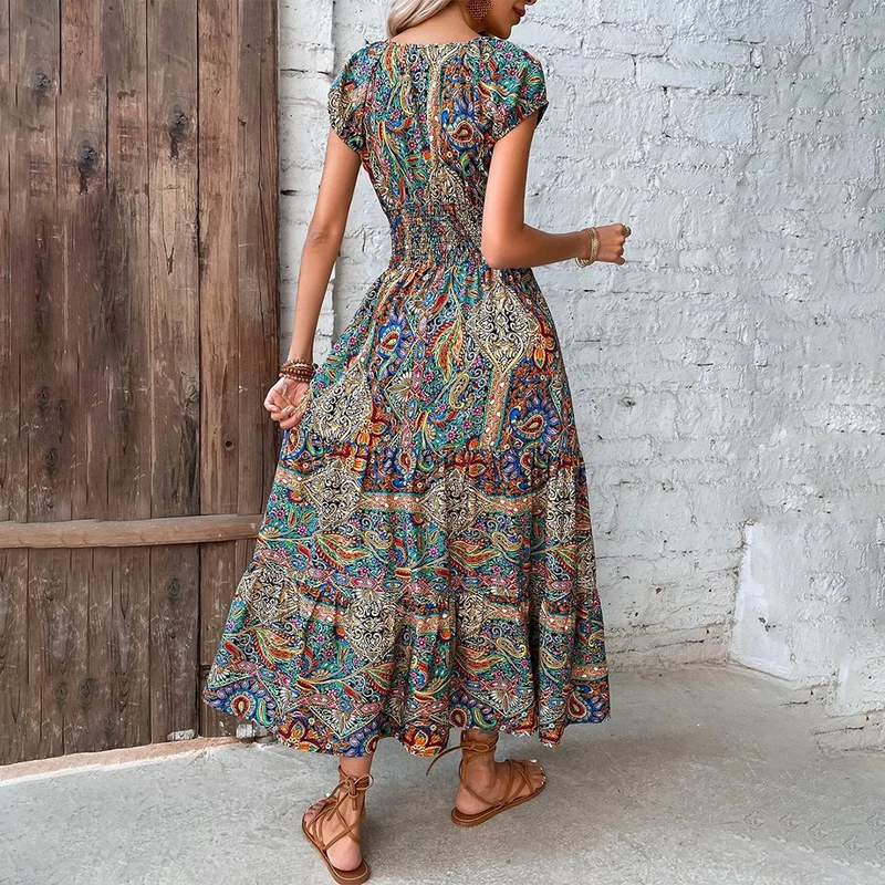 Boho Bedrucktes Ibiza Kleid
