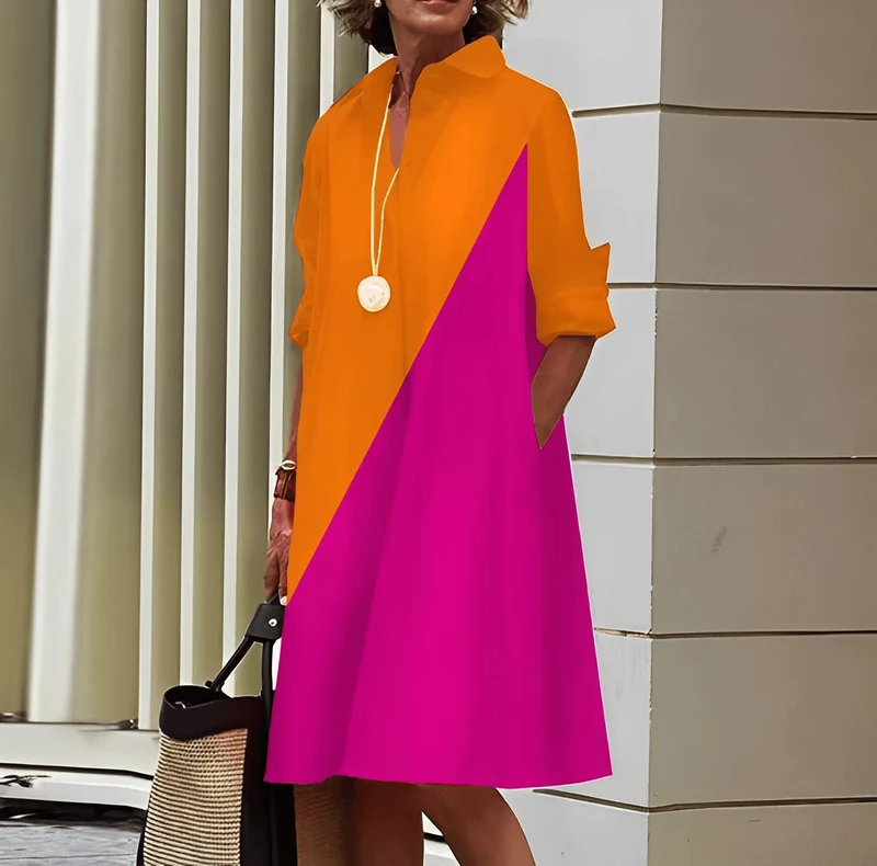 Modernes Damen Hemdblusenkleid
