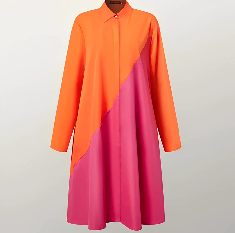 Modernes Damen Hemdblusenkleid