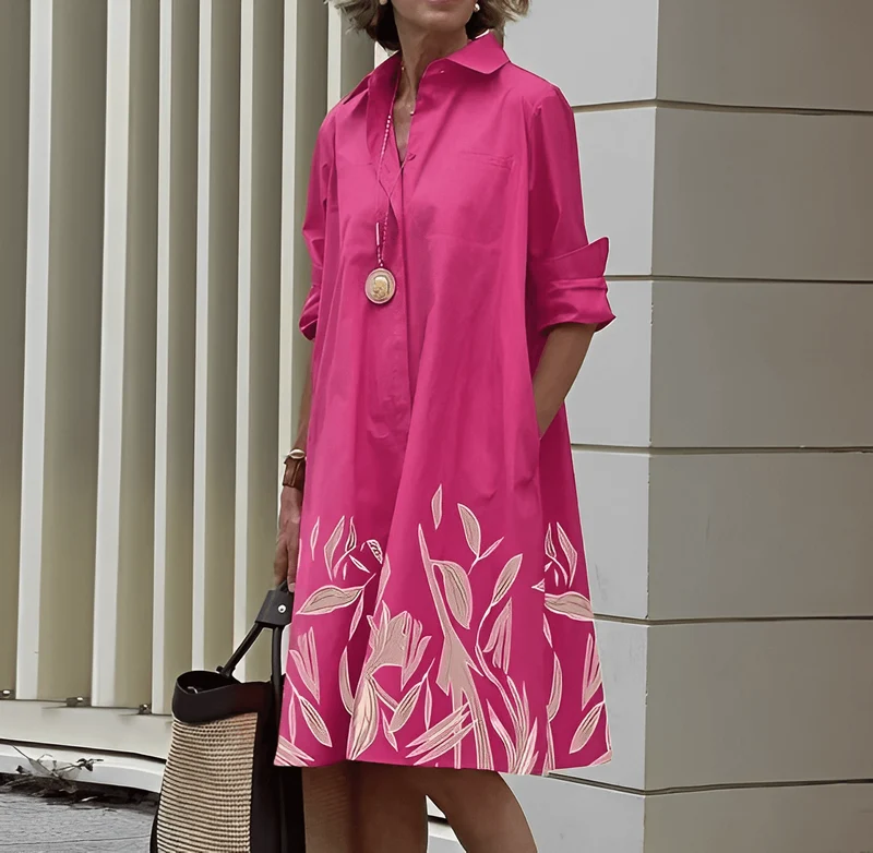 Modernes Damen Hemdblusenkleid