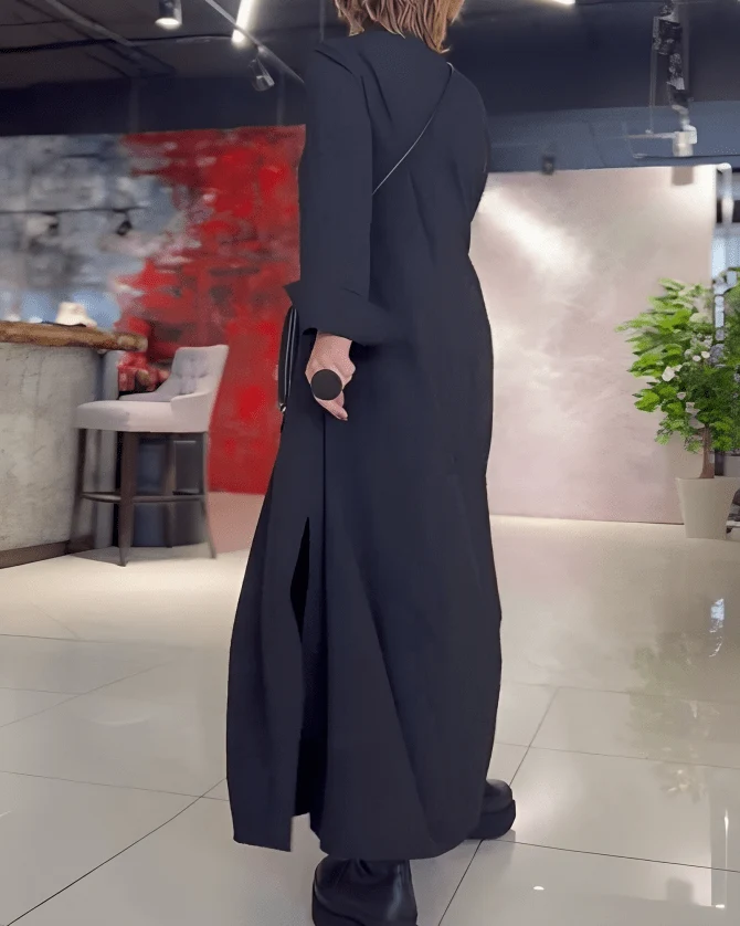 Bequemes Langarm Maxikleid