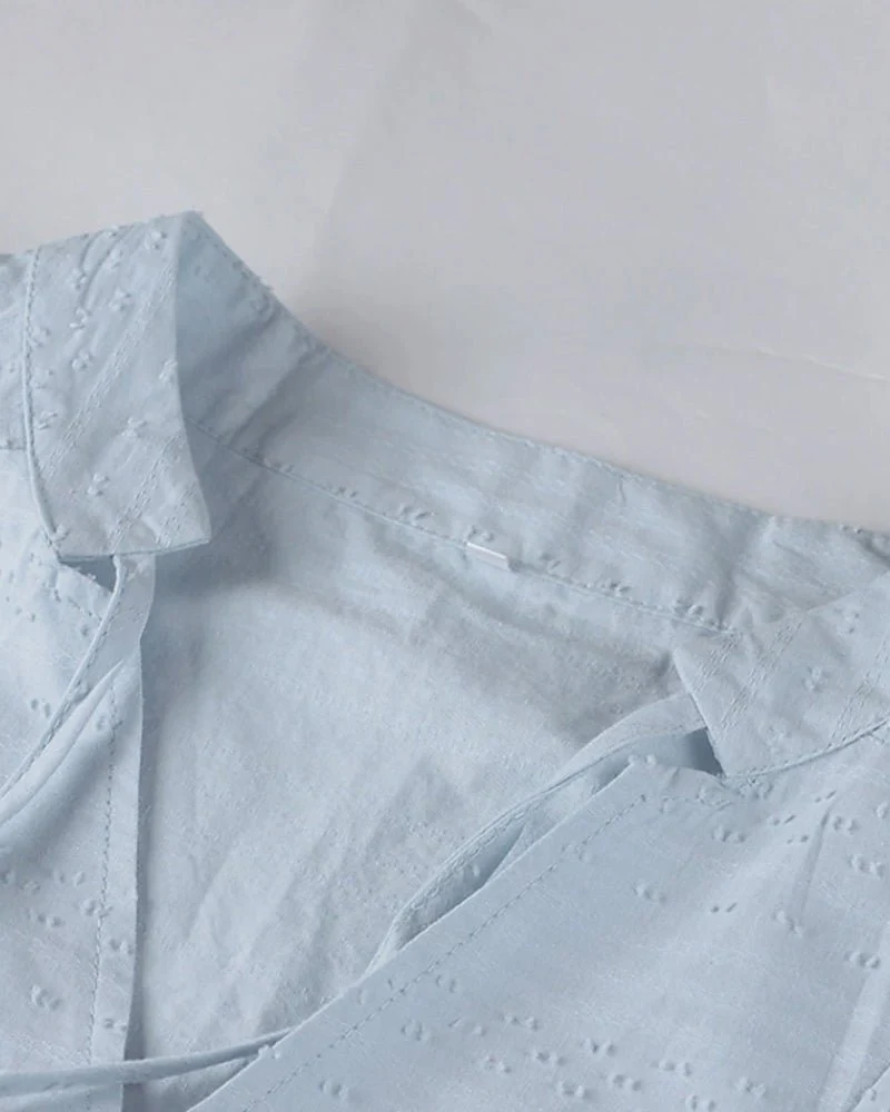 V-Ausschnitt Lockeres Hemdblusenkleid