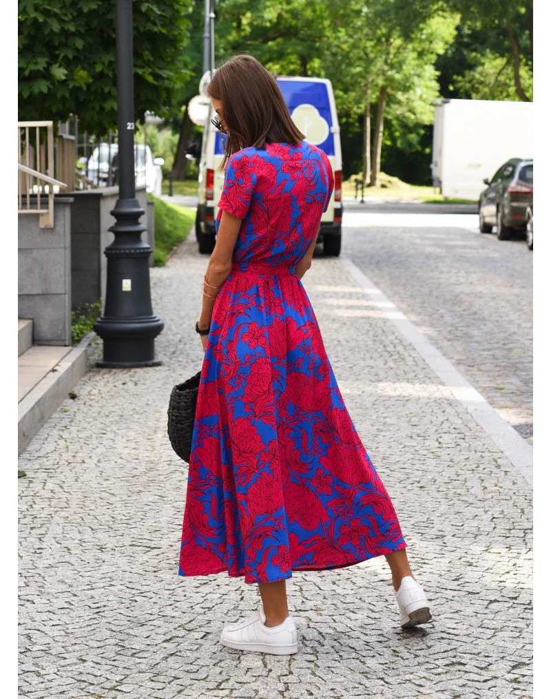 Schlitz Maxikleid mit Blumenmuster