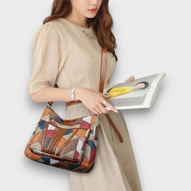 Solara – Mosaik-Lederhandtasche