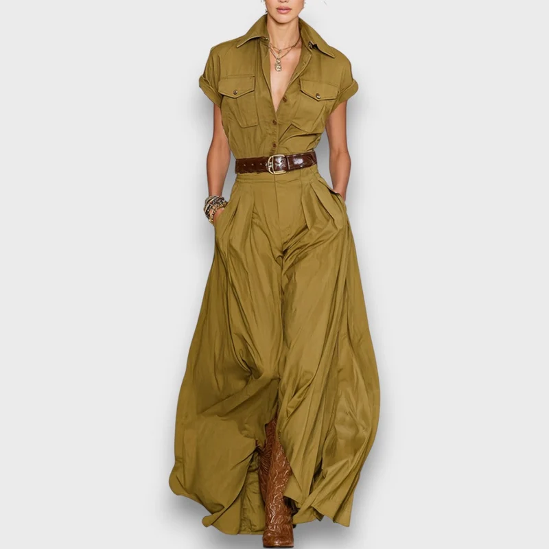 Arvella – Maxi-Hemdkleid aus Baumwoll-Mix