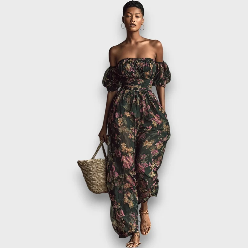 Liora – Zweiteiliges Set aus Chiffon mit Blumenmuster