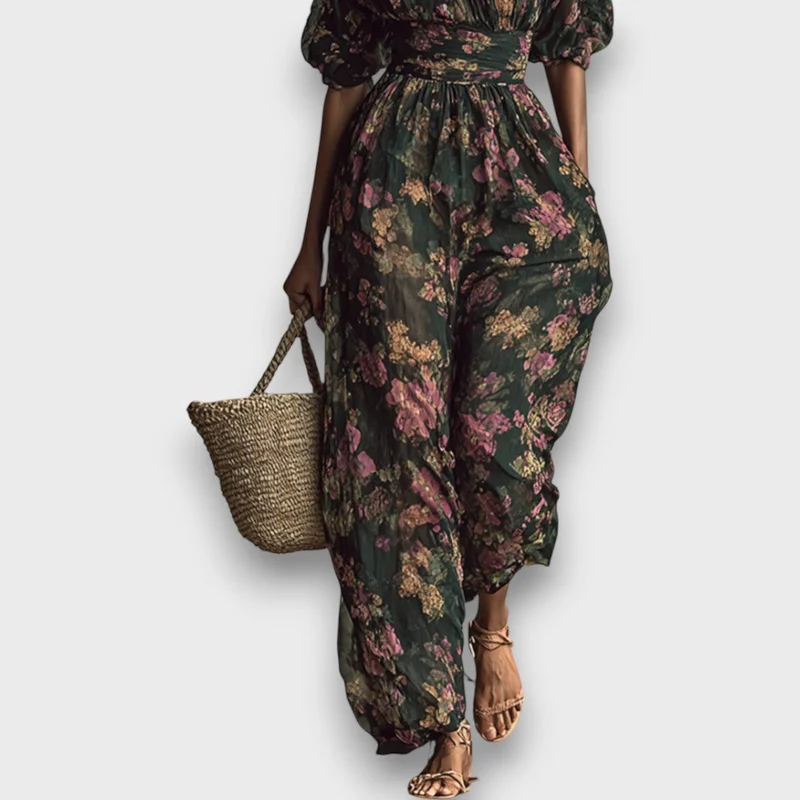 Liora – Zweiteiliges Set aus Chiffon mit Blumenmuster