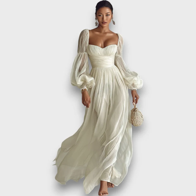 Elviana – Maxikleid mit quadratischem Ausschnitt