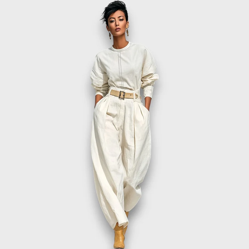 Solenne – Zweiteiliges Set mit Bluse und weiter Hose