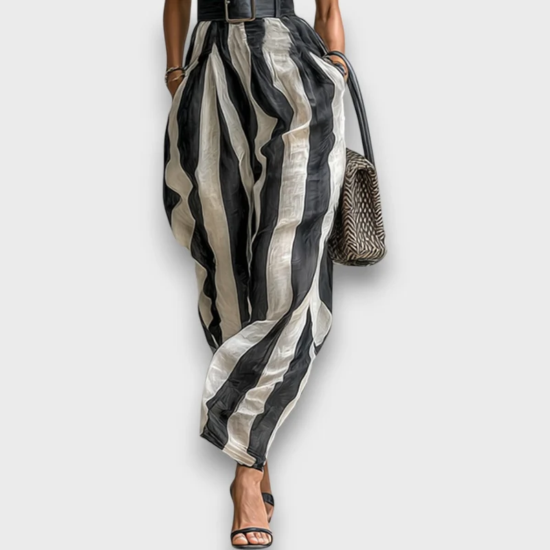 Liriane – Gestreiftes Maxikleid aus Chiffon