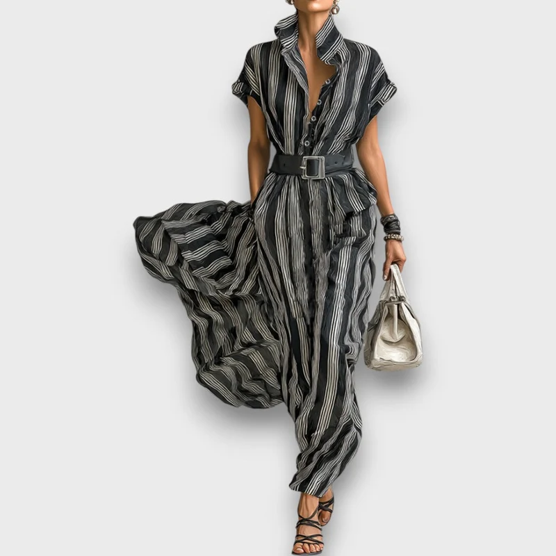 Sorella – Gestreiftes Maxikleid aus Chiffon