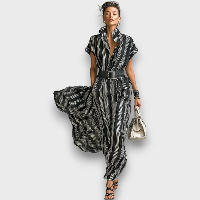 Sorella – Gestreiftes Maxikleid aus Chiffon
